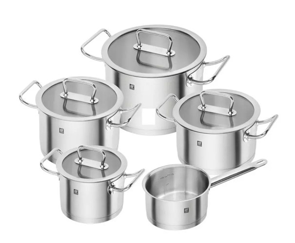 Set di pentole Pro silver in acciaio inox