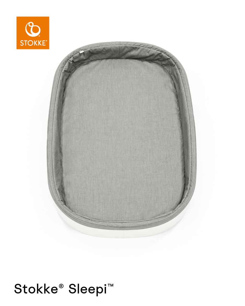 Matratze für Wickeltisch Sleepi weiß grau Stoff