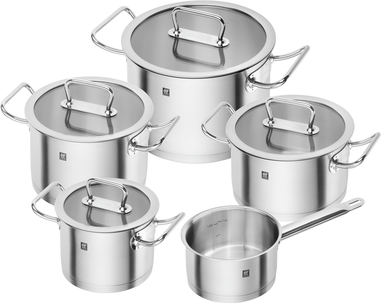 Kochtopfset Pro 5 tlg. silber Edelstahl