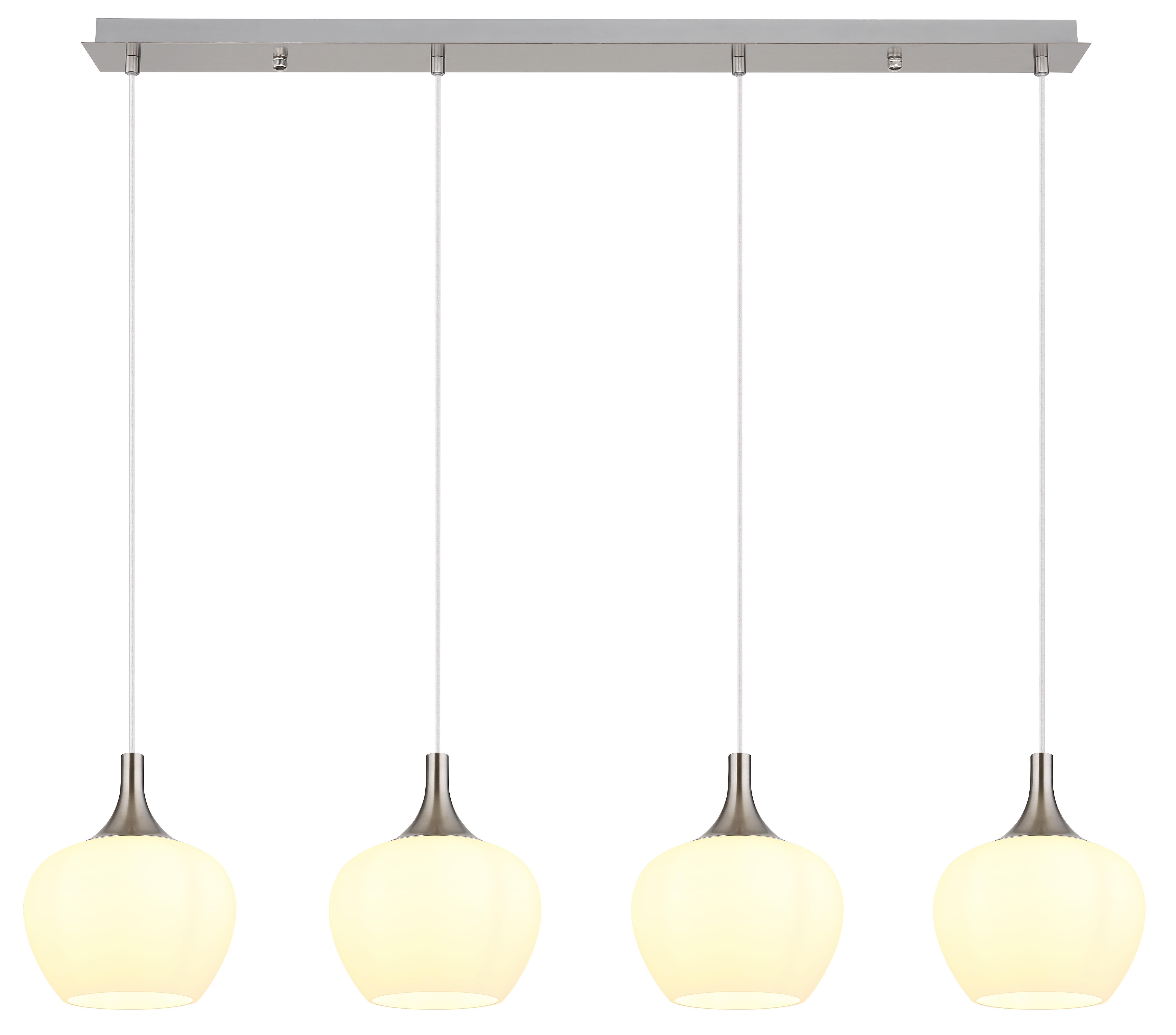 Hängeleuchte Interliving 9344 nickel weiß Metall Glas