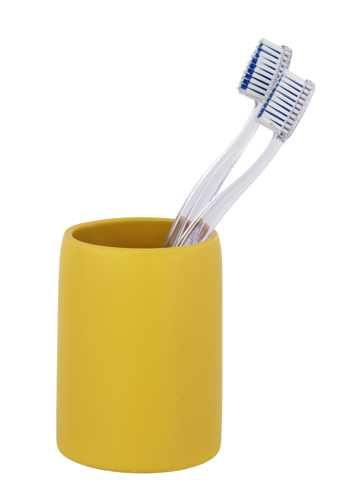 Bicchiere per spazzolino da denti Funo in ceramica gialla