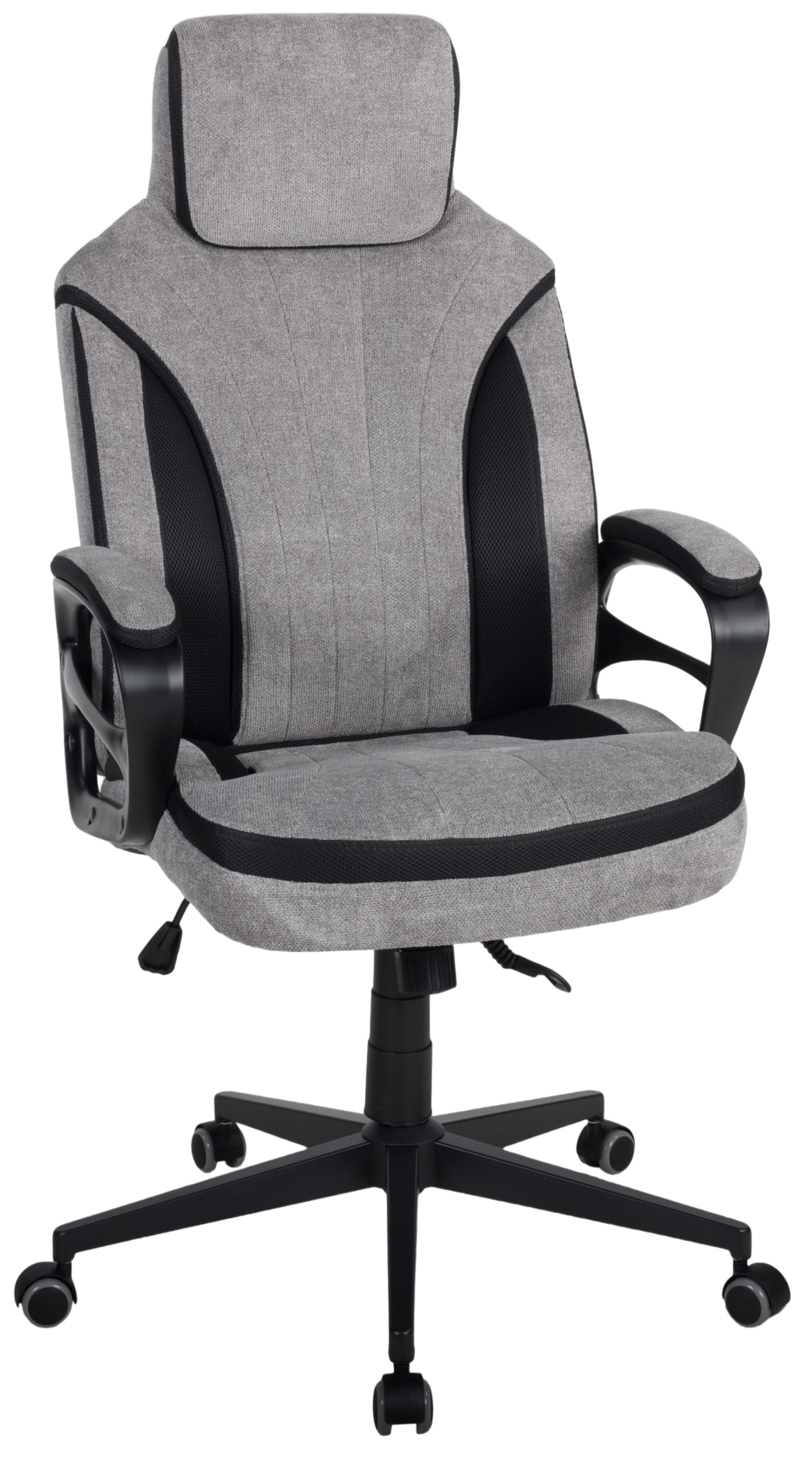 Chefsessel Sandro grau schwarz Stoff Metall
