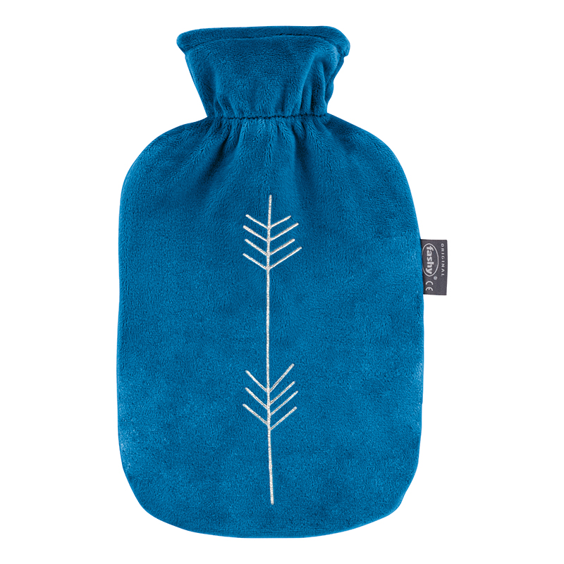 Wärmflasche mit Bezug Fashy blau Polyester