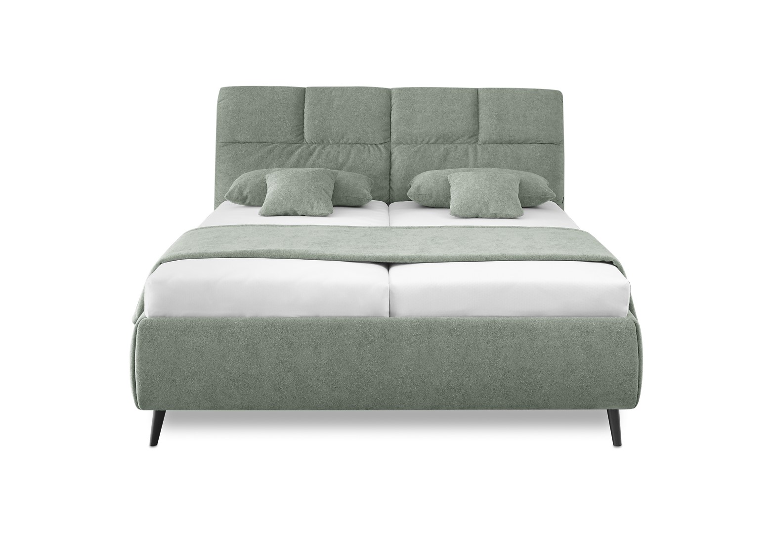 Letto imbottito in tessuto verde Atelier