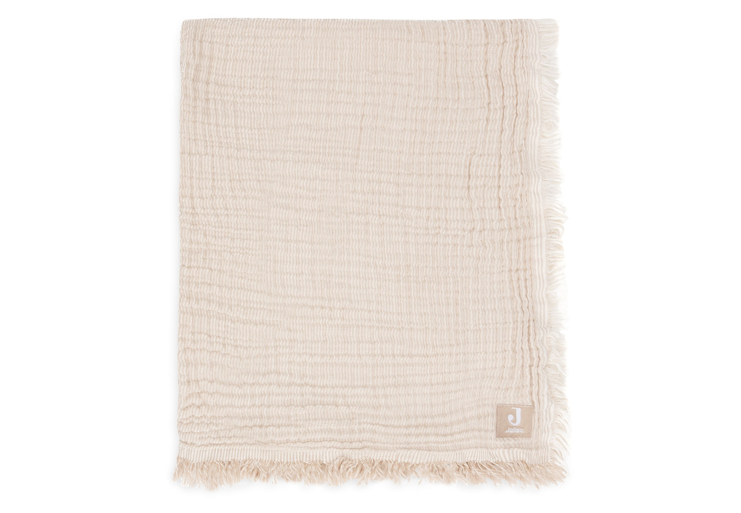 Decke Fringe Stripe braun Baumwolle