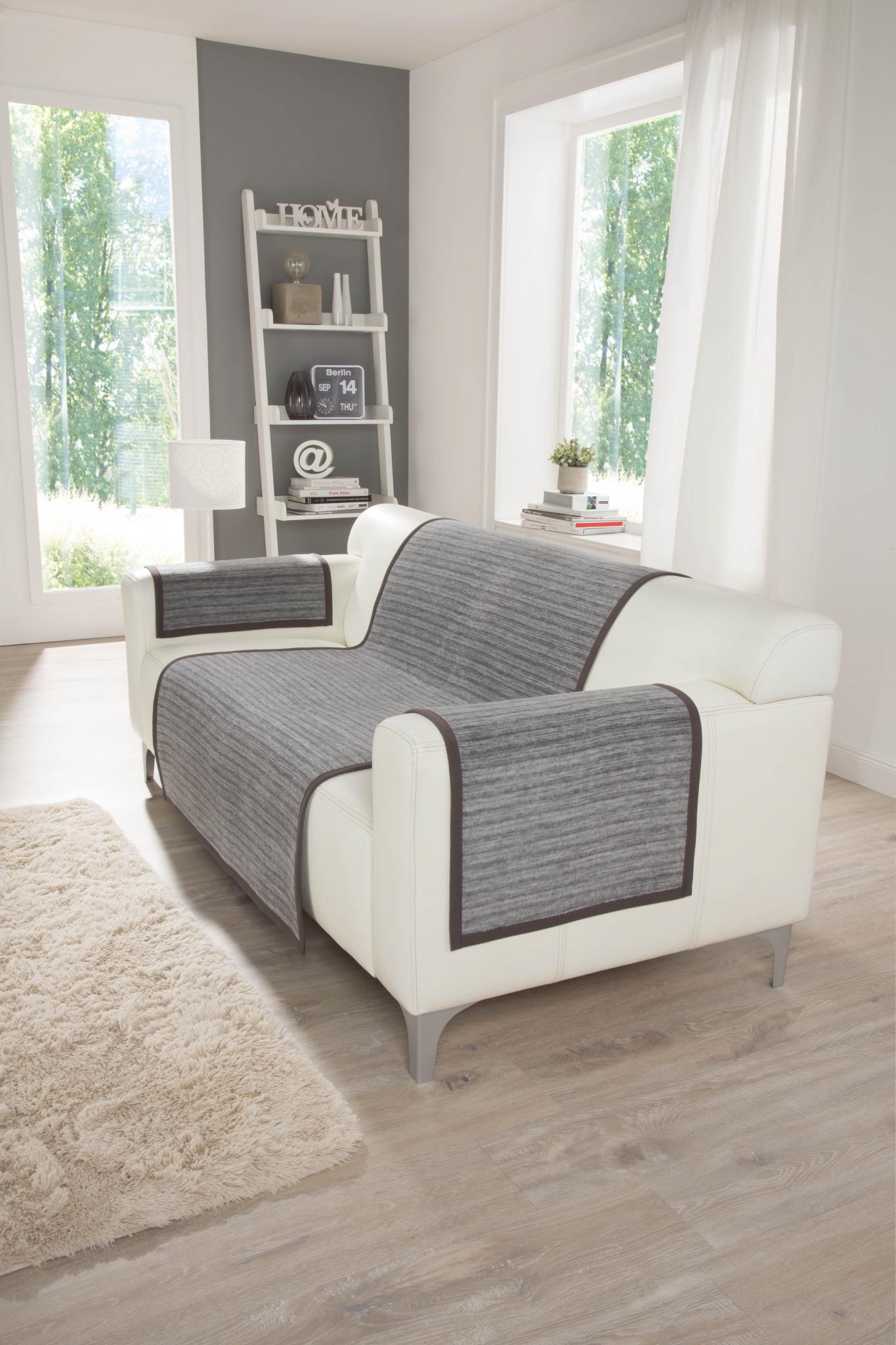 Sesselschoner Jacquard anthrazit Polyester