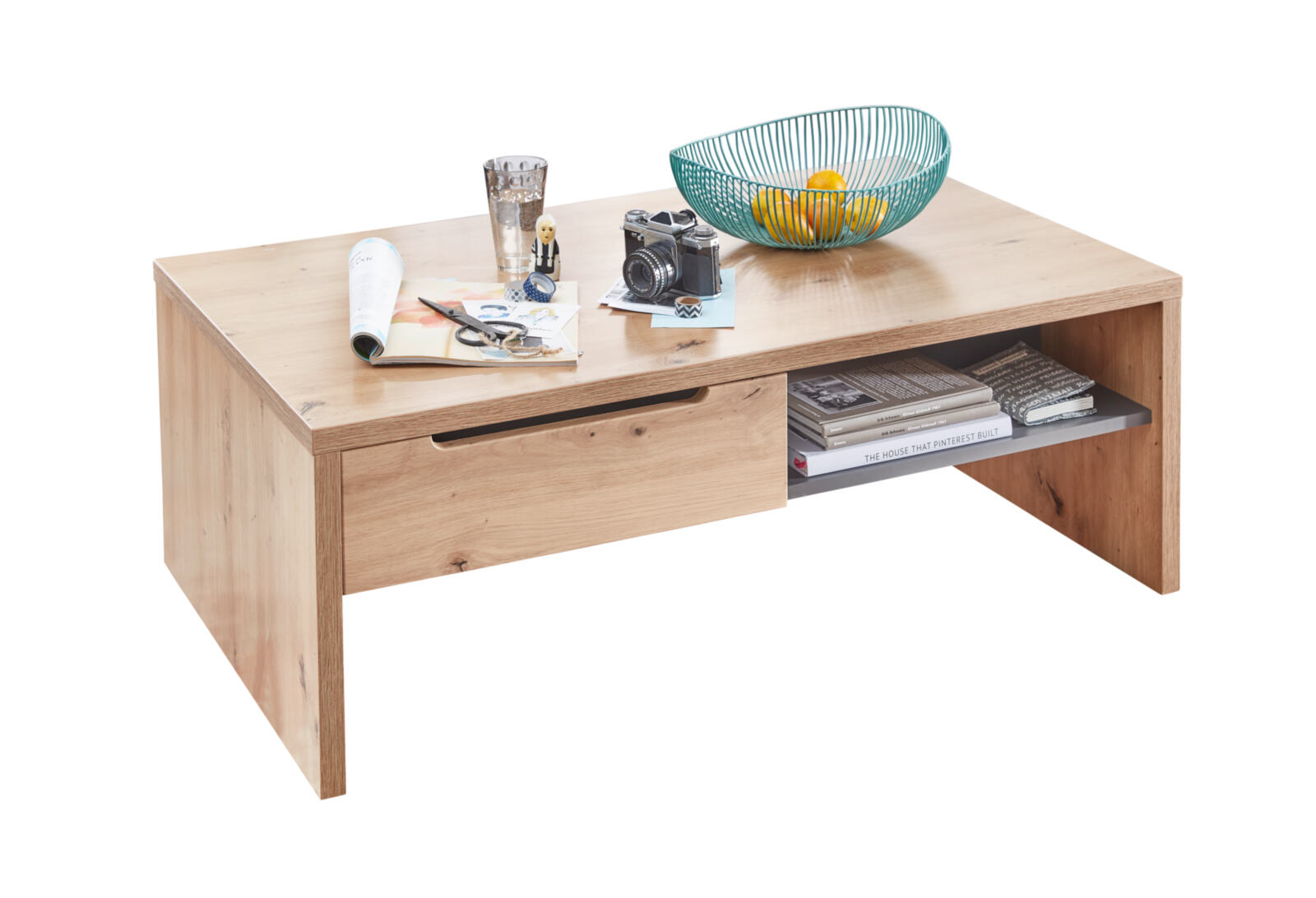 Couchtisch Memphis grau braun Eiche