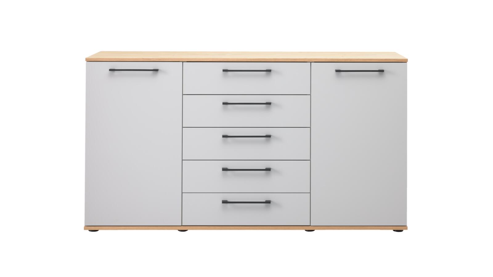 Kommode Interliving 1207 weiß Echtholzfurniert