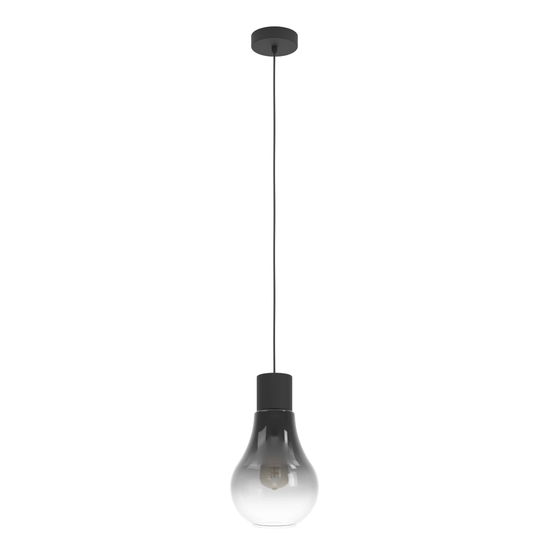 Lampada a sospensione Roomio No.9802 in metallo grigio nero