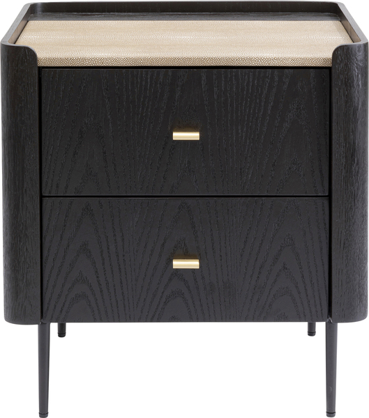 Kommode Milano braun schwarz Eiche Polyurethan Stahl