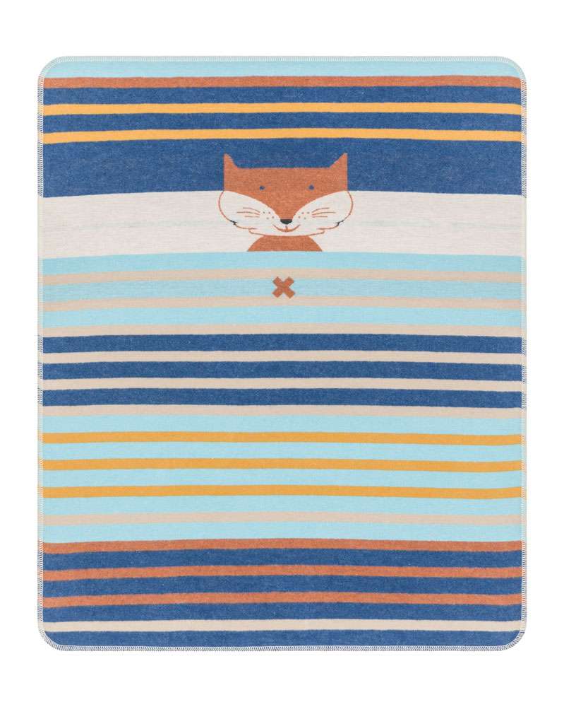 Babydecke Fuchs Juwel blau Baumwolle Viskose