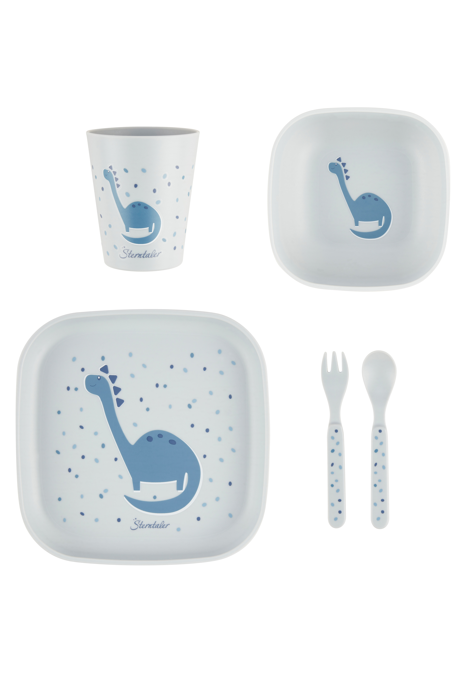 Geschirrset DINO graublau Unisex