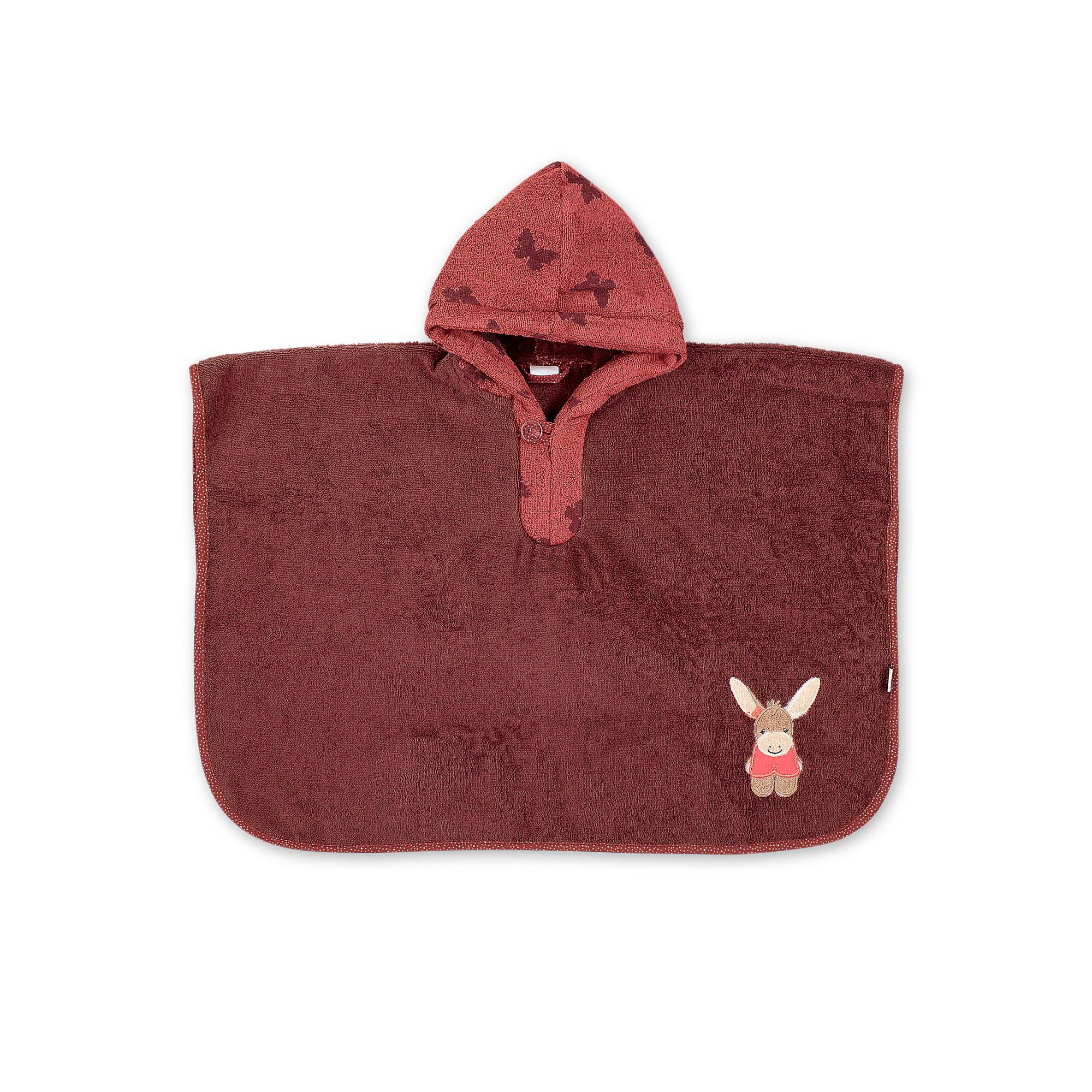Poncho dunkelrot Mädchen