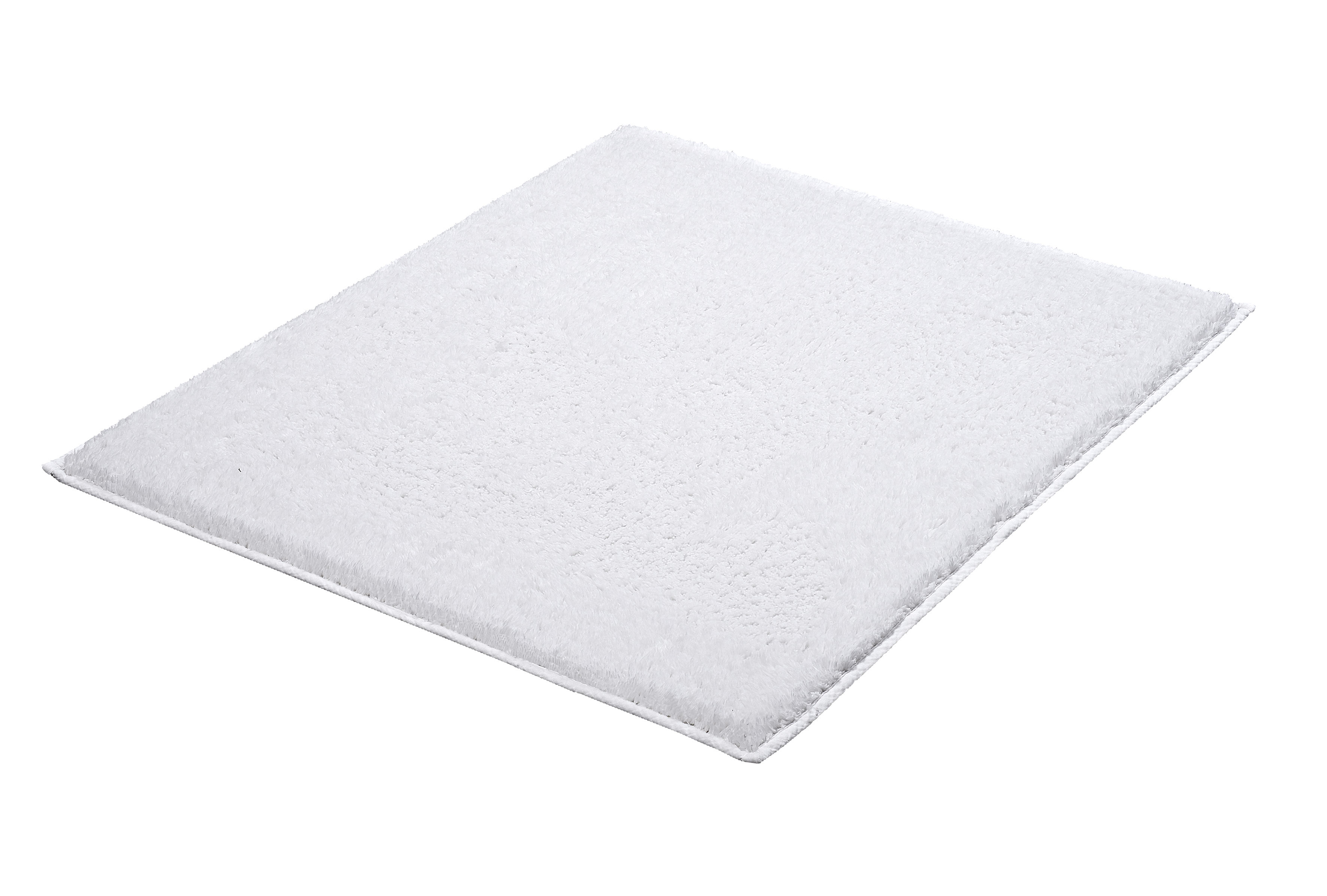 Tappeto da bagno Kansas in cotone bianco