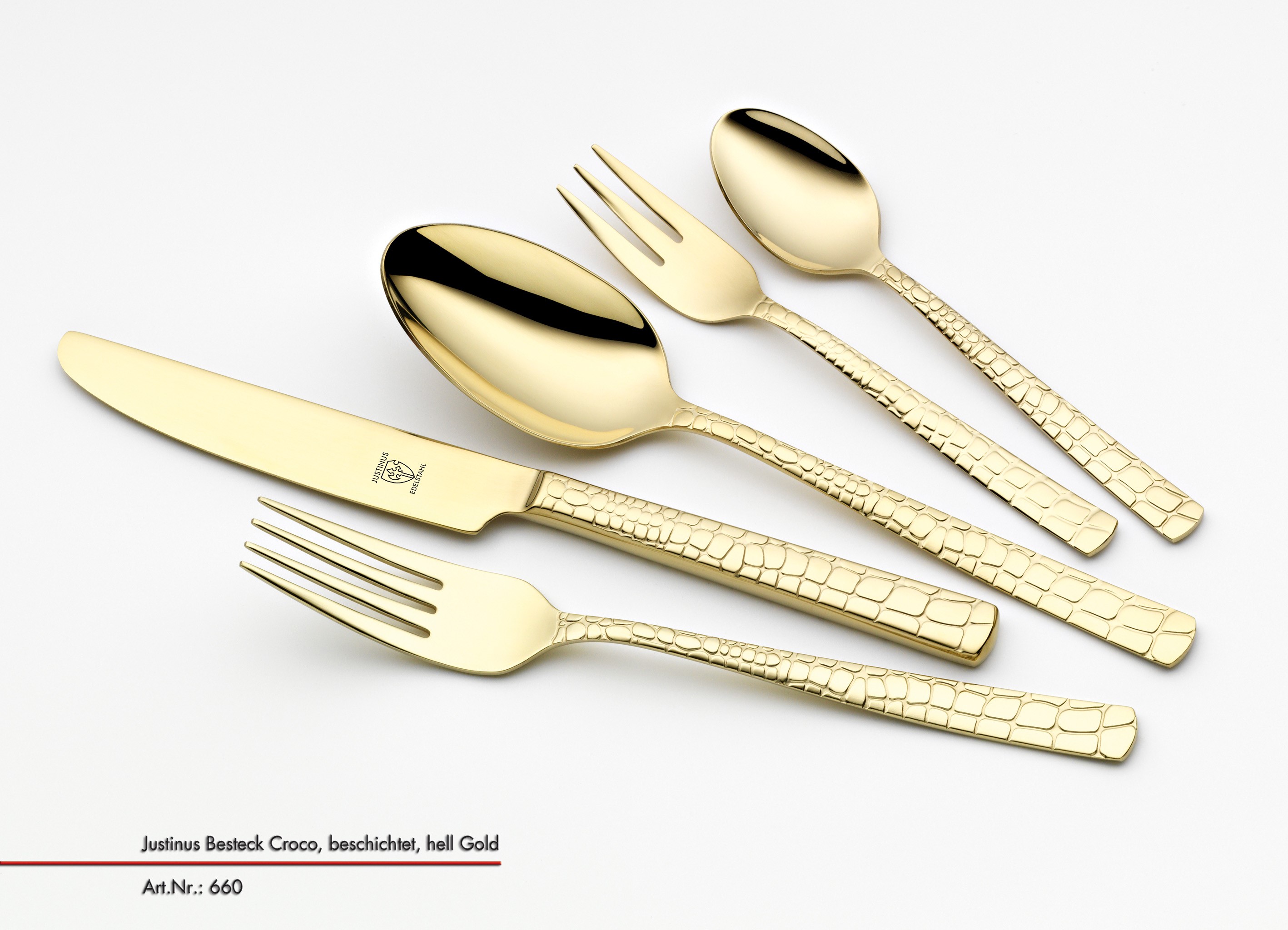 Set di posate in acciaio inox Croco Light gold da 30 pezzi