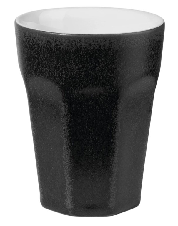 Becher Cappuccino Grande schwarz matt Steingut