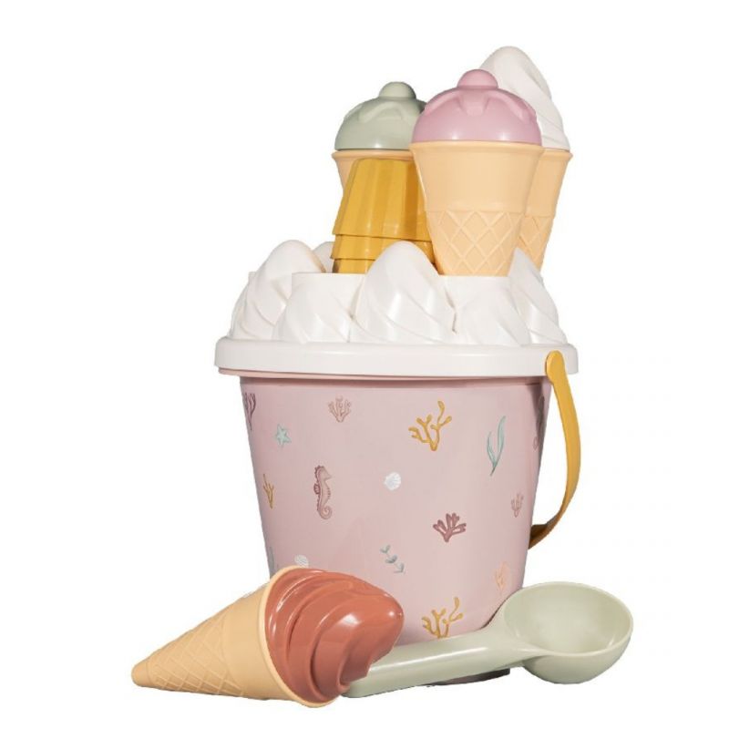 Stampi per sabbia in plastica rosa Little Dutch