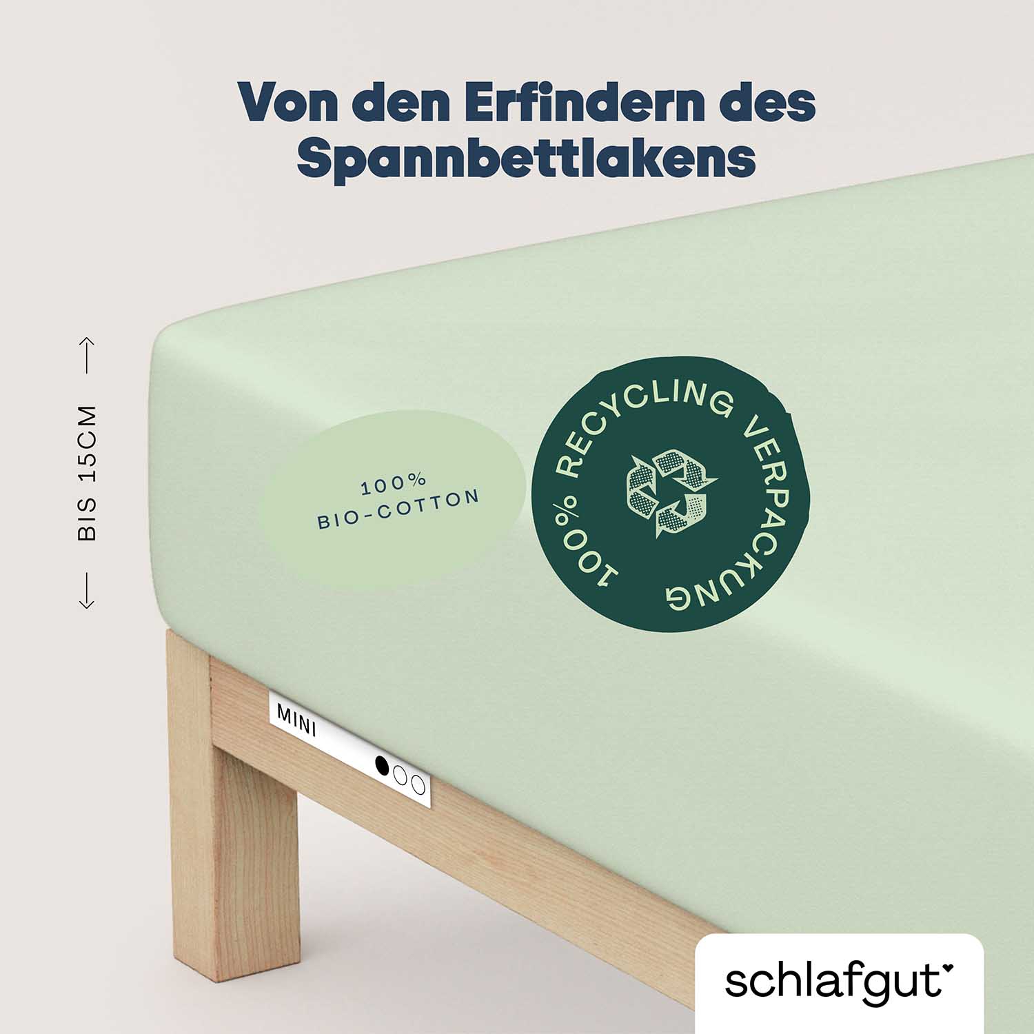 Spannbettlaken Casual  grün Jersey