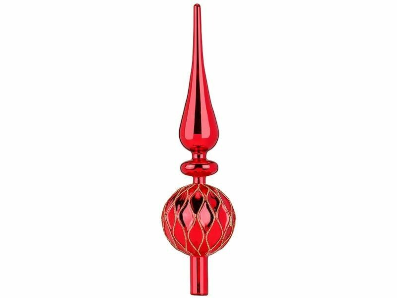 Christbaumspitze Merry Red rot Glas