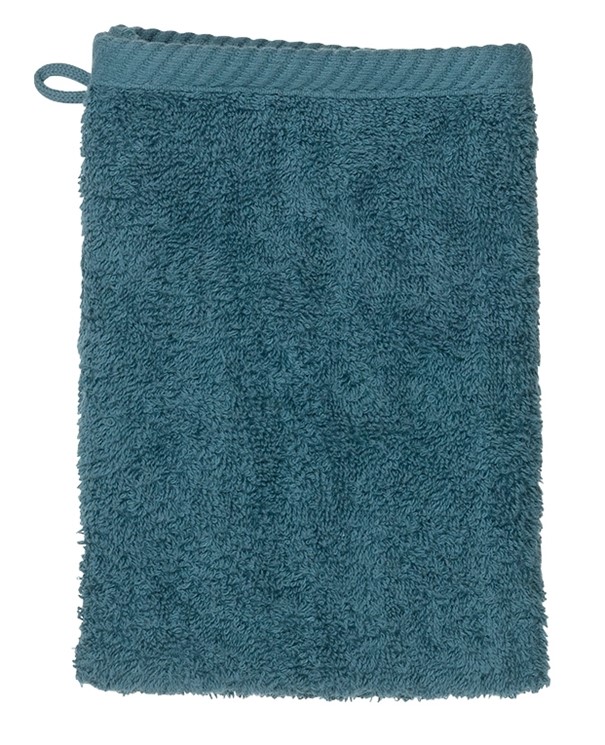 Waschhandschuh Ladessa petrol 100% Baumwolle