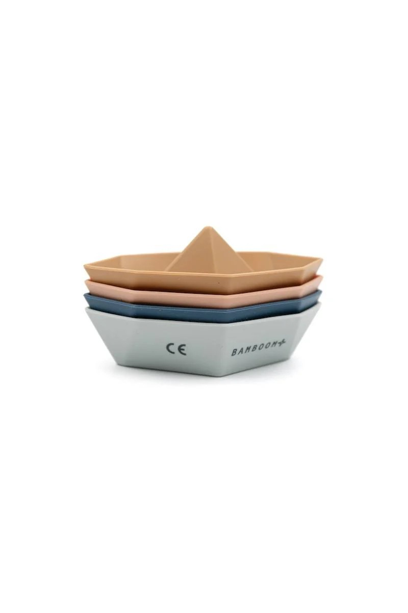 4 pezzi Bamboom barche da bagno in silicone multicolore