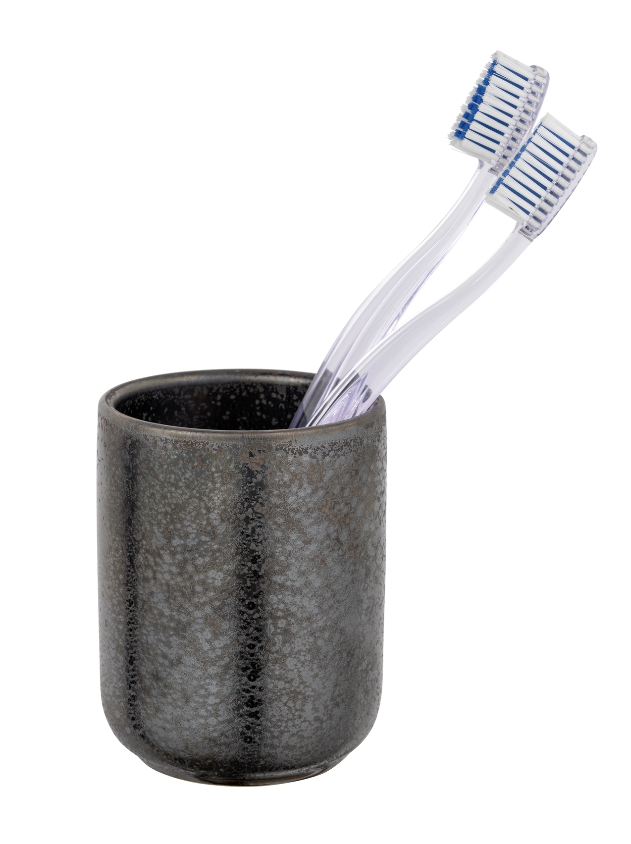 Bicchiere per spazzolino da denti in ceramica grigia Rufina