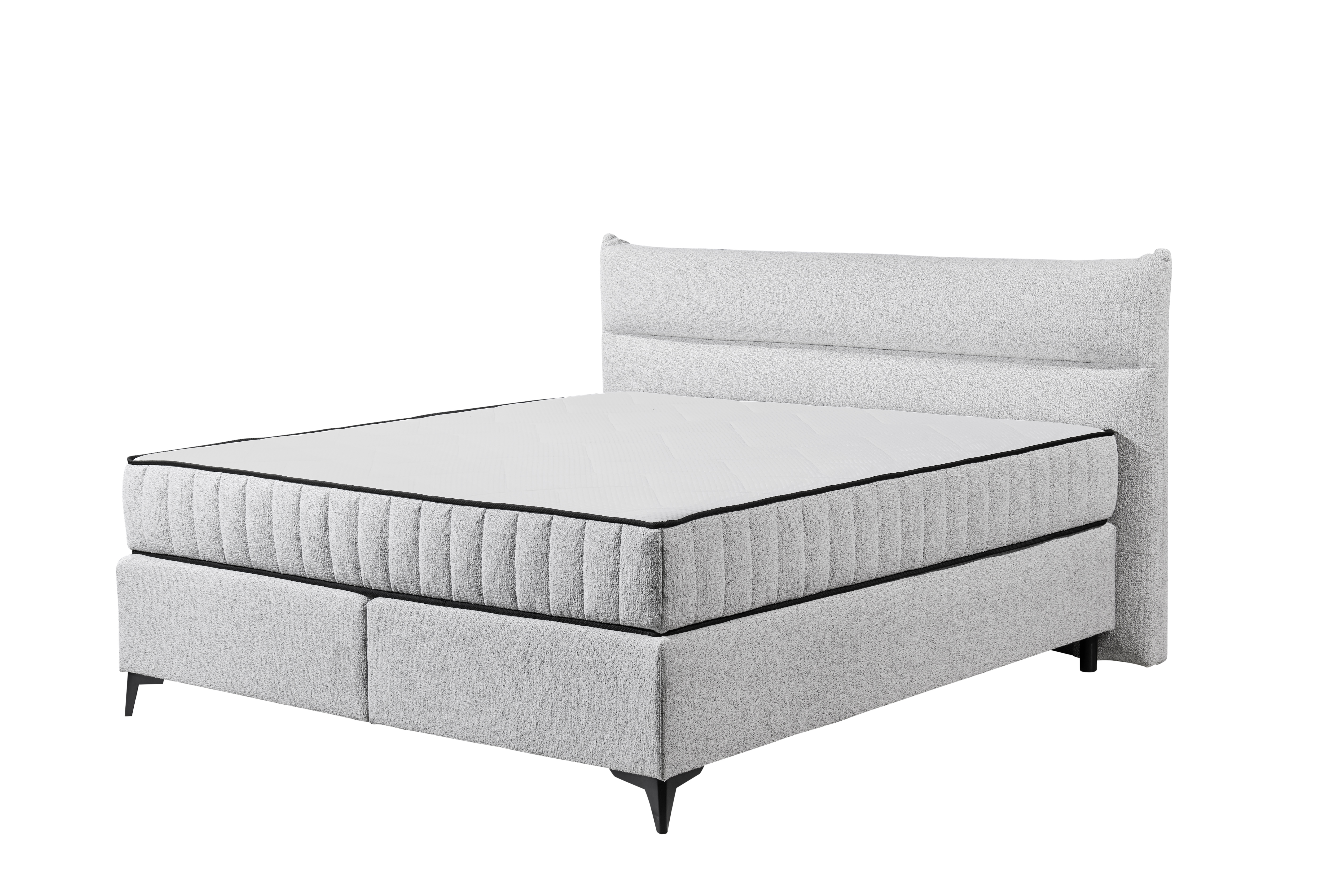 Boxspringbett Vieland grau Stoff