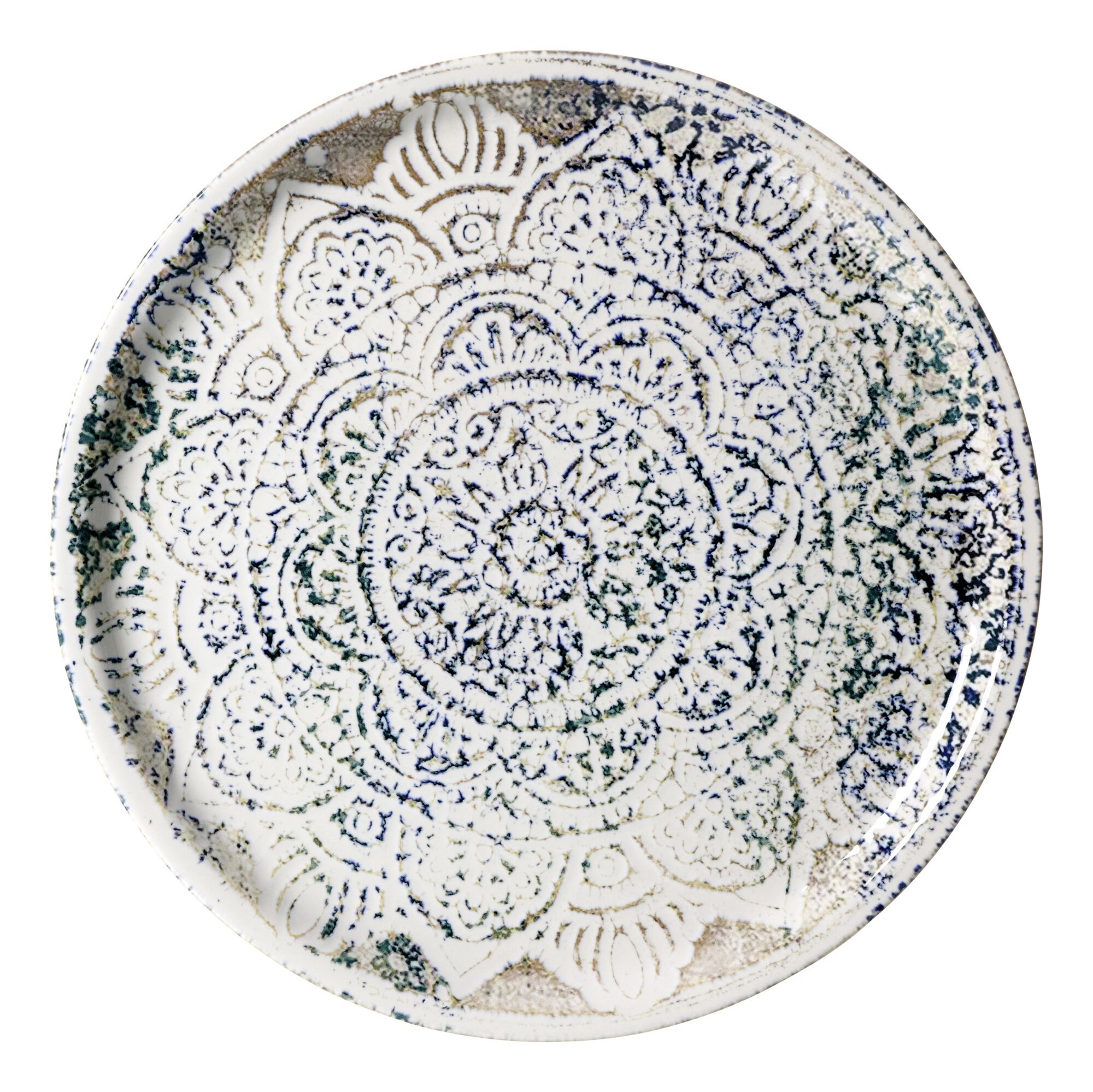 Piatto pizza LUIGI Beige|Blu|Verde