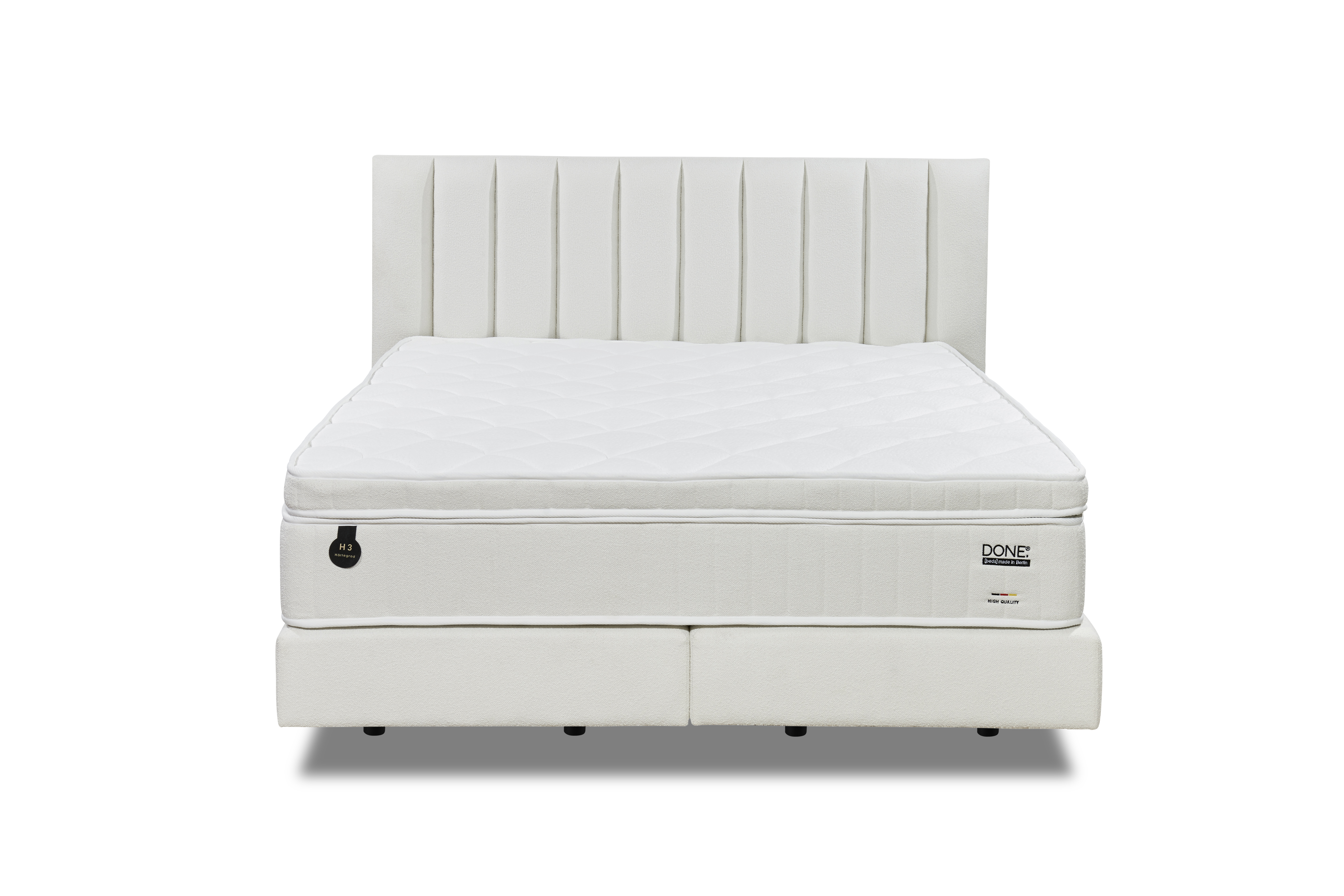 Letto a molle Palermo in tessuto crema