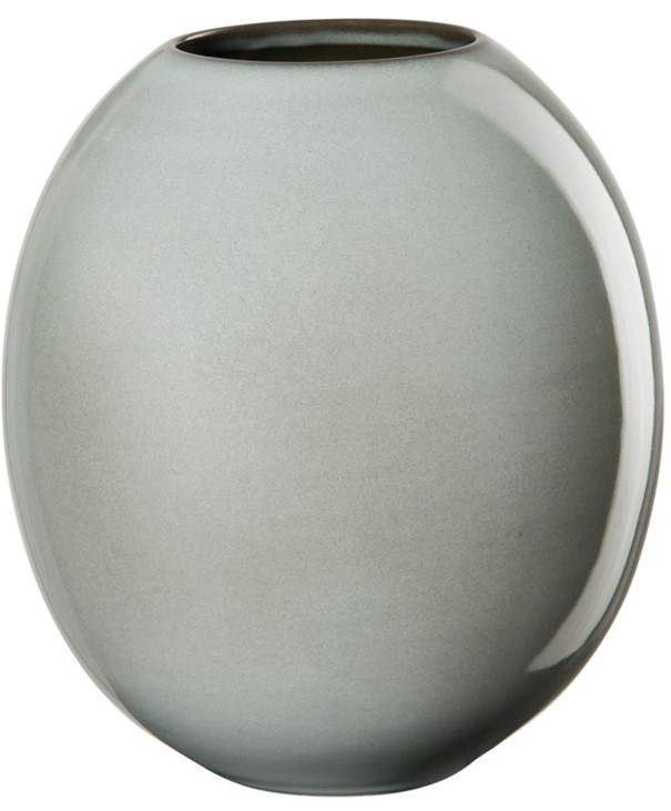 Vase Tamago grau glänzend Steingut