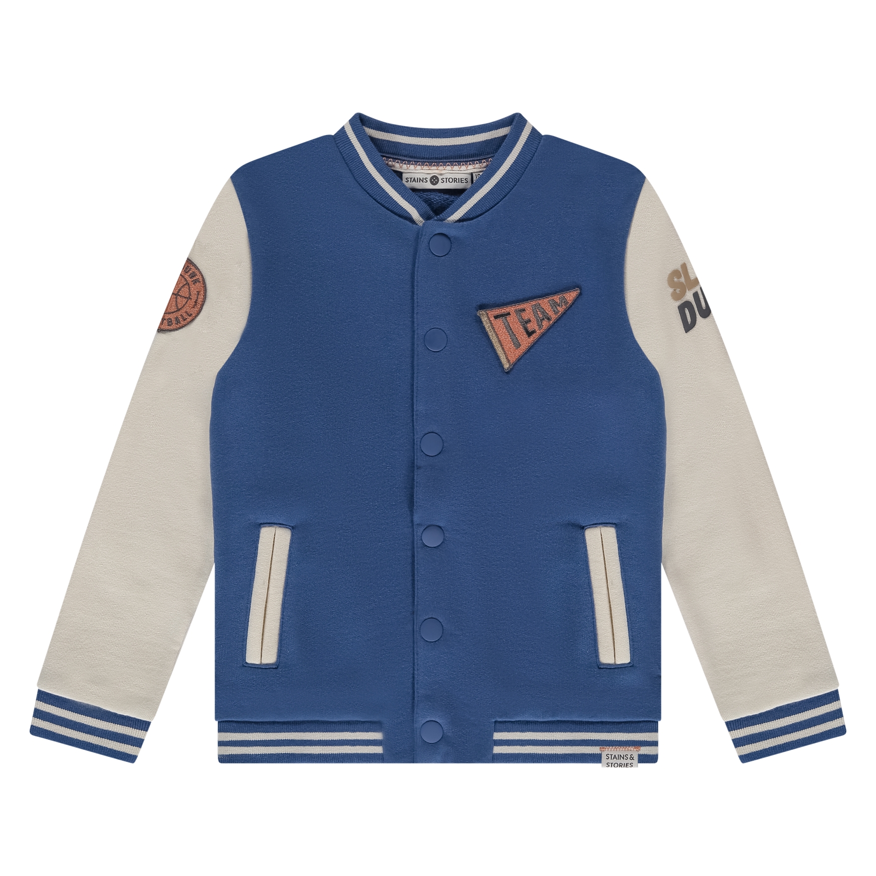 Camicia a maniche lunghe da bambino Macchie e storie in cotone blu
