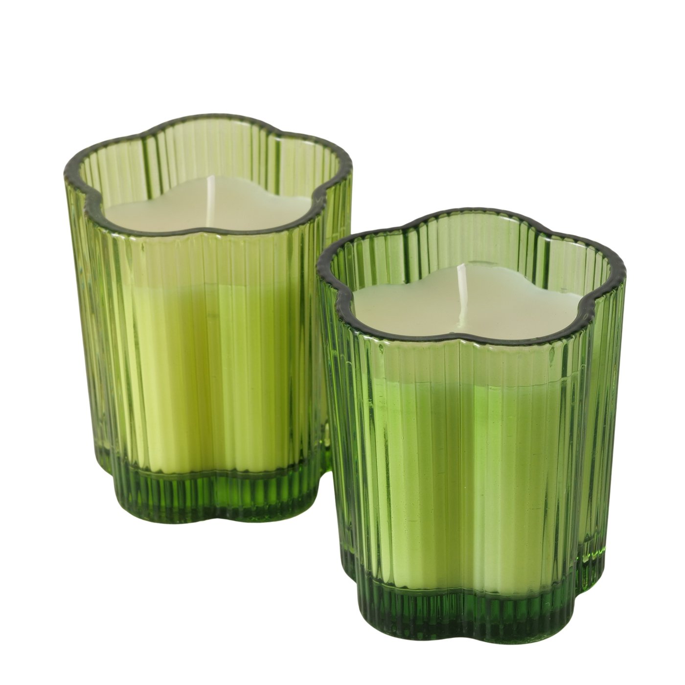 Kerzenhalter Fiona grün Glas Wachs