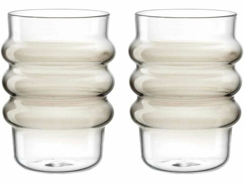 Becher Sole transparent taupe Glas