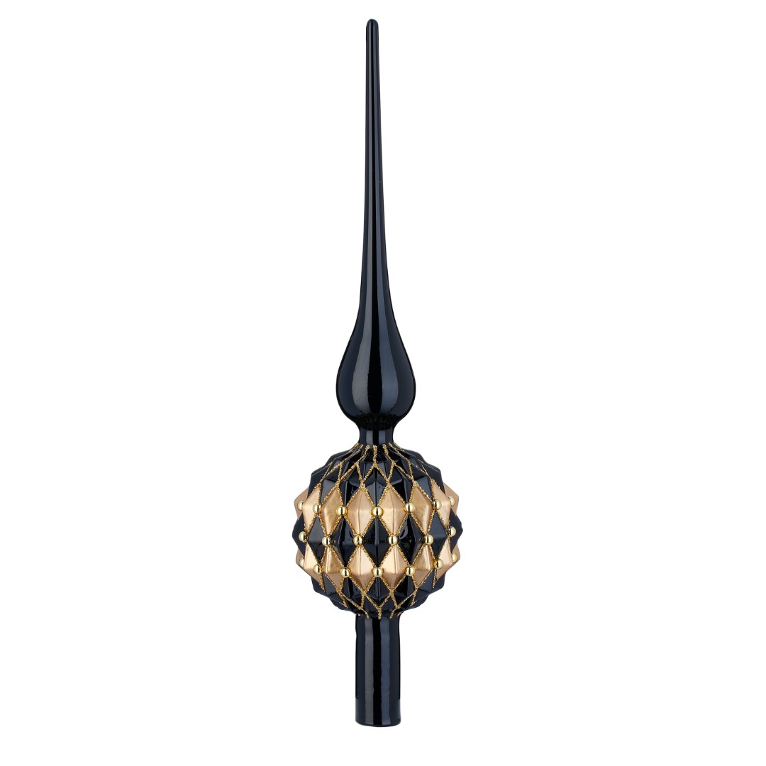 Christbaumspitze Ebony schwarz Glas