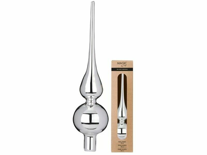 Christbaumspitze Shiny Silver silber Glas