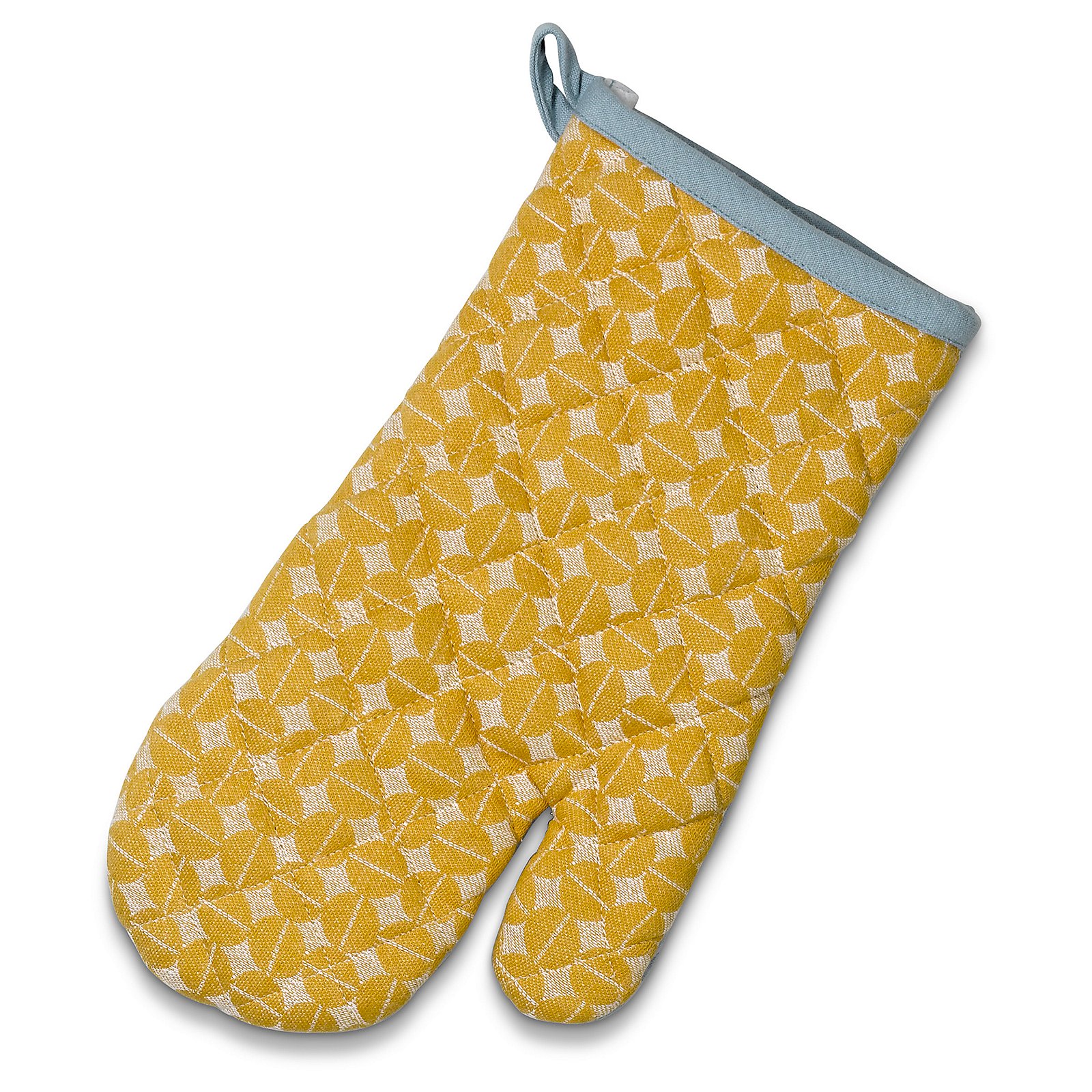 Topfhandschuh Svea currygelb|frostblau 100% Baumwolle