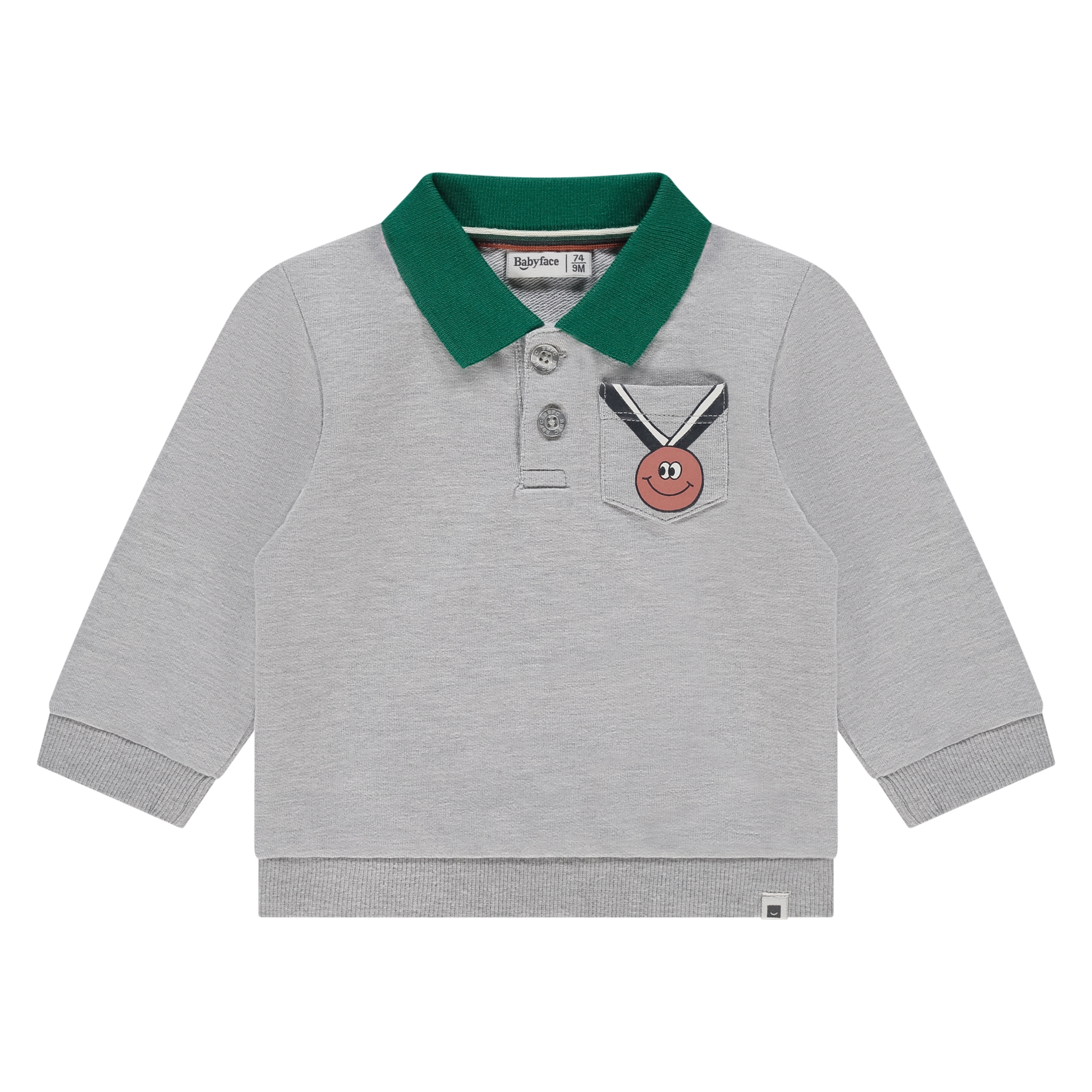 Camicia maniche lunghe babyface grigio cotone poliestere elastan
