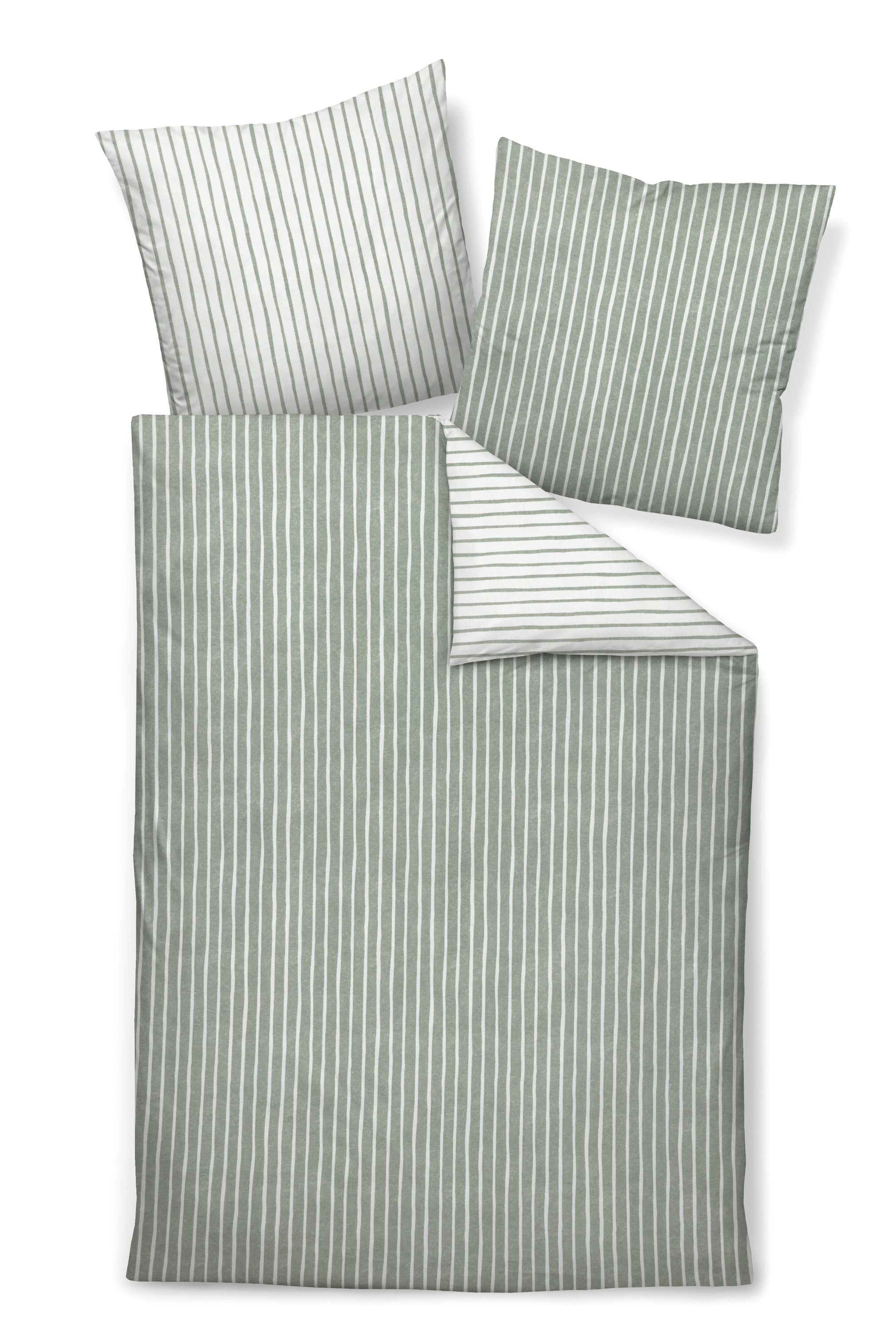 DAVOS biancheria da letto verde salvia in fibra fine