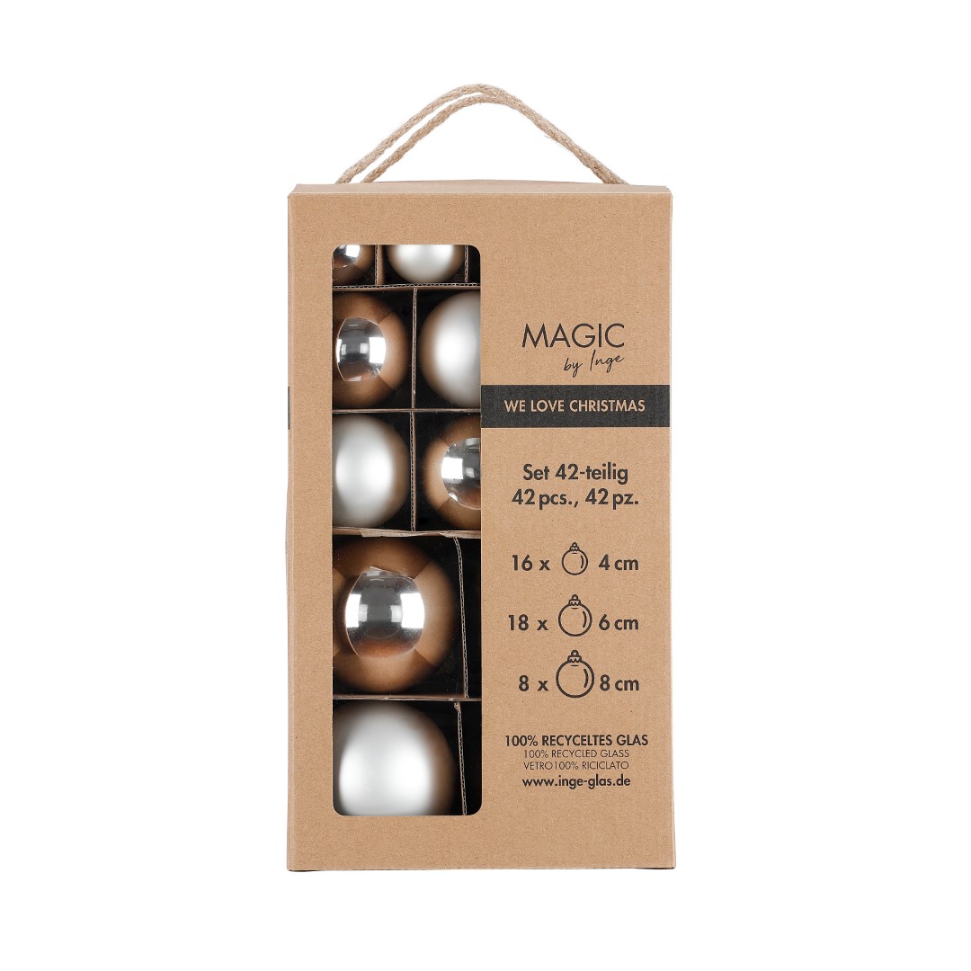 Weihnachtskugelset Frosty Silver silber Glas