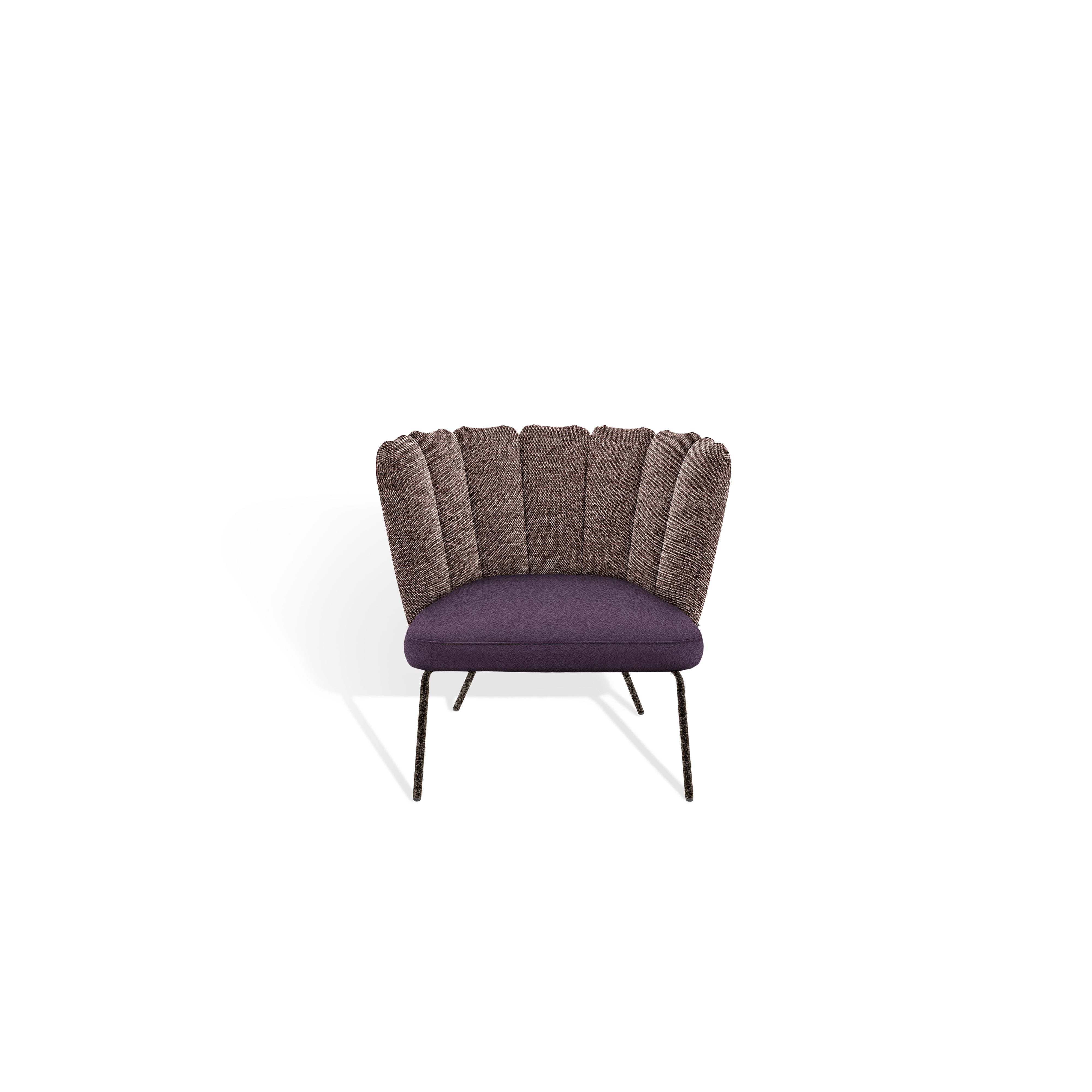 Sessel Gaia Lounge violett rose Leder Stoff