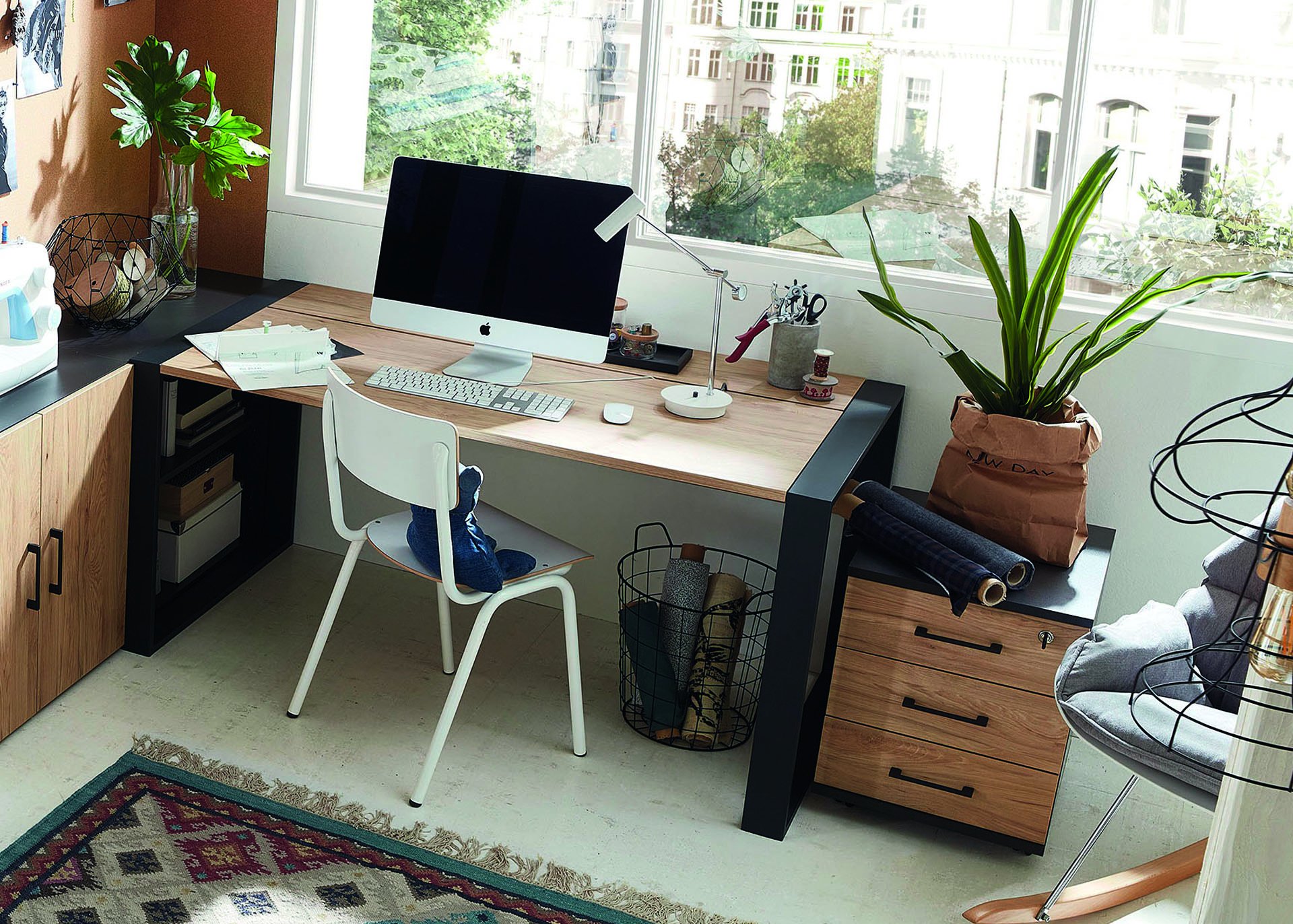 Schreibtischkombination Home.Office braun grau Eiche