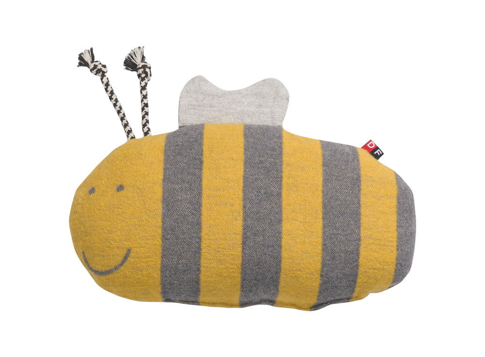 Cuscino imbottito ape giallo gioiello in cotone e viscosa