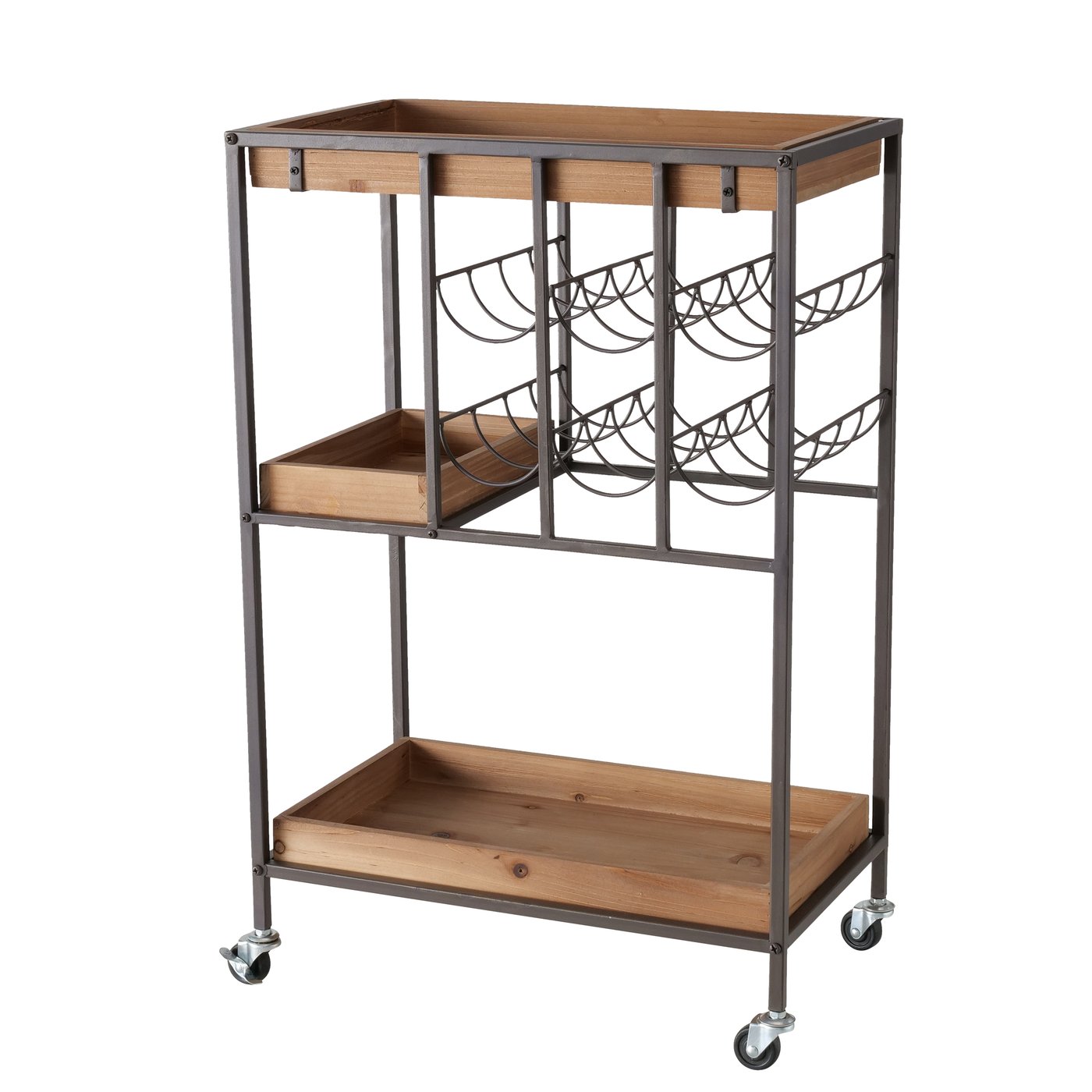 Bartisch Minola braun schwarz Holz Eisen