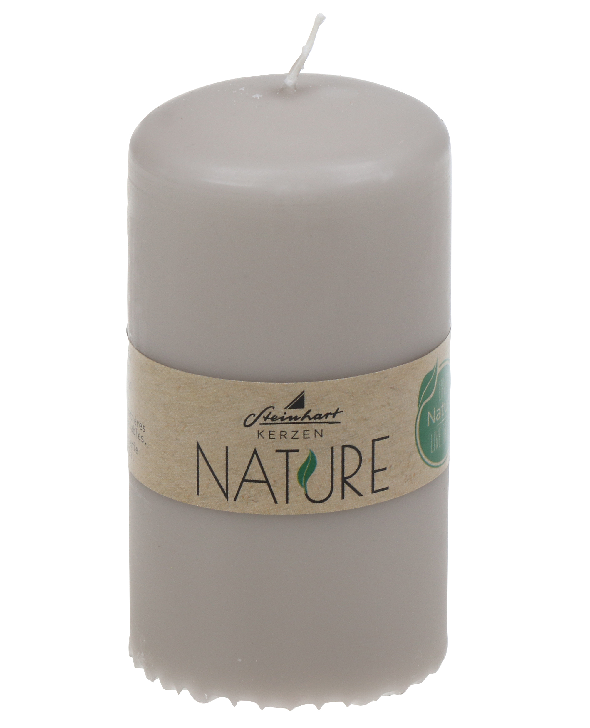 Kerze Nature Grau Wachs