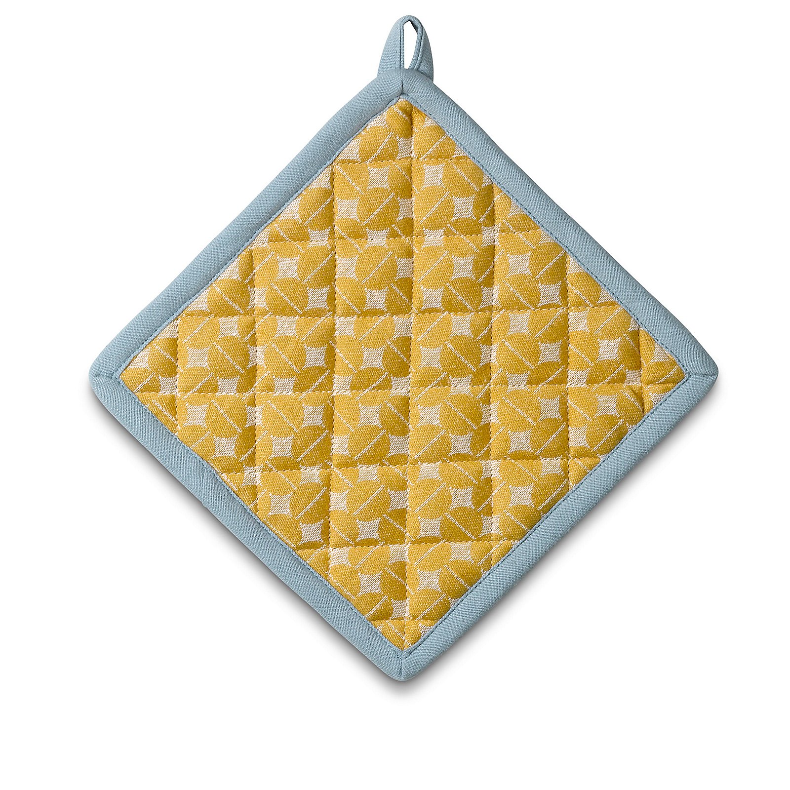 Topflappen Svea currygelb|frostblau 100% Baumwolle