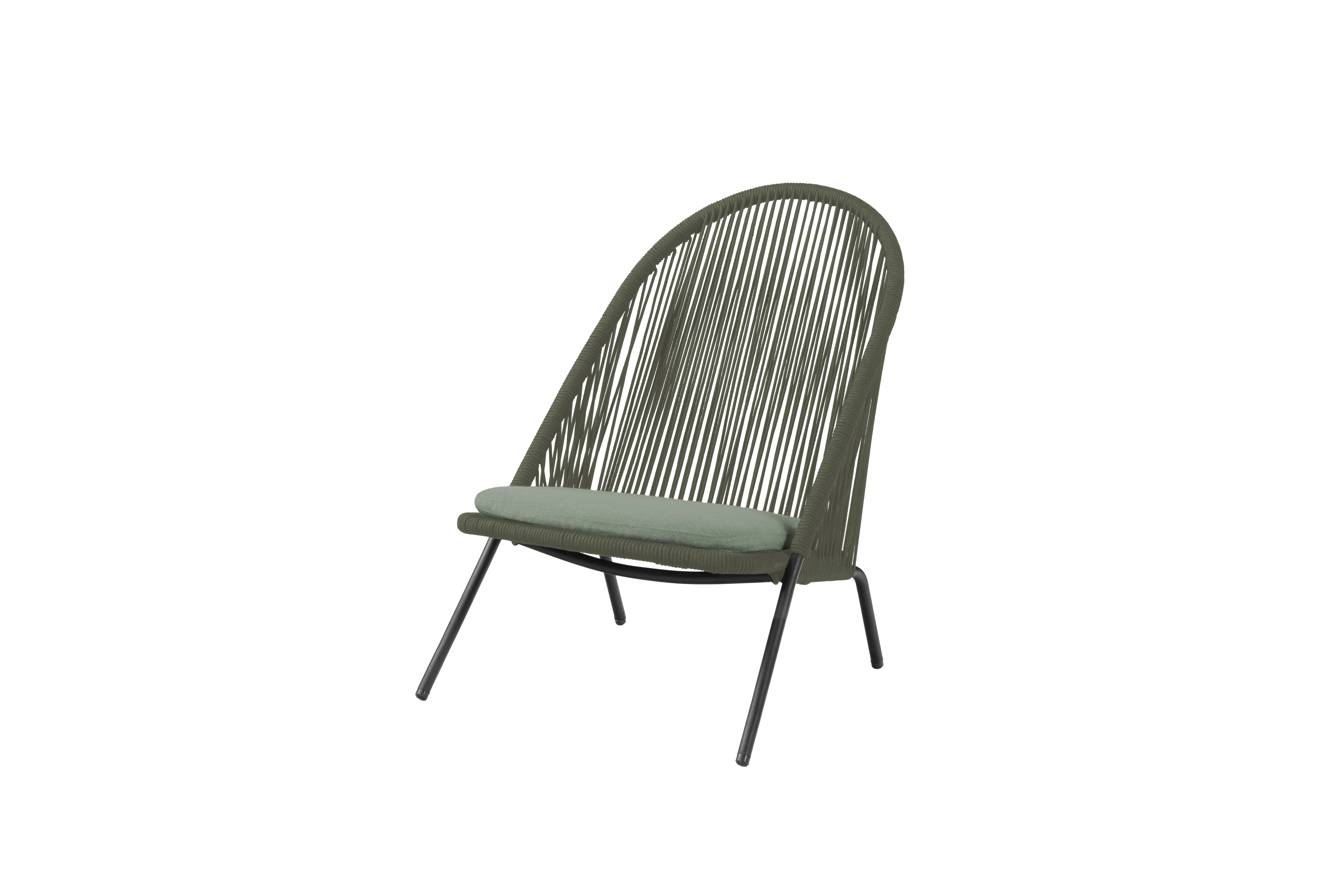 Outdoor Bella lounge sofa tessuto nero verde acciaio