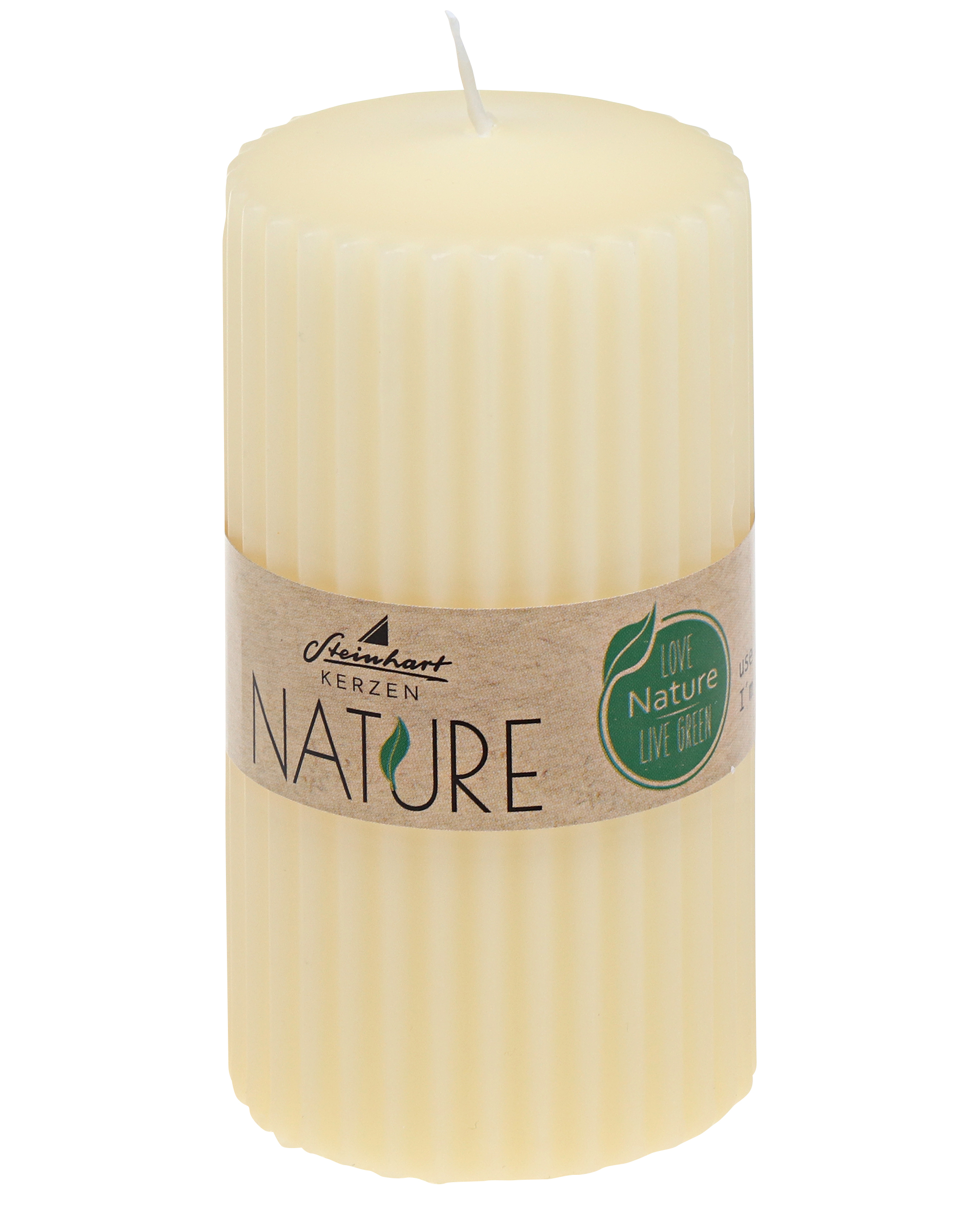 Kerze Nature Weiß Wachs