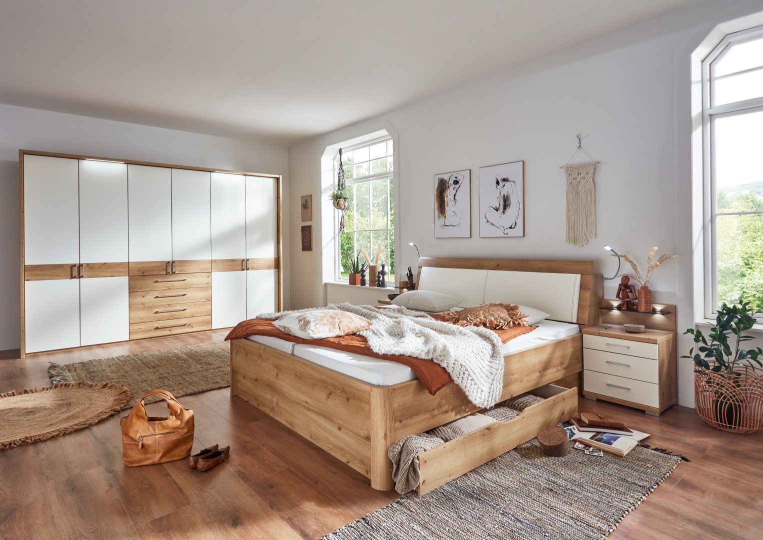 Futonbett Padua weiß Eiche