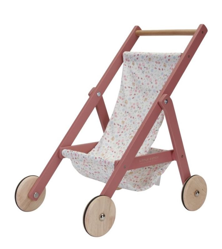 Puppenwagen Little Dutch rosa Holz Textil Gummi