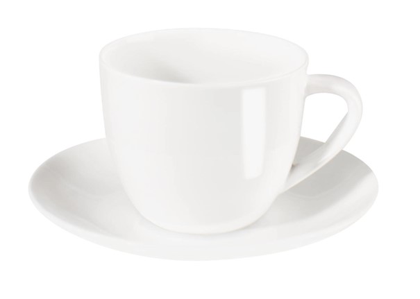 Cappuccinotasse mit Unterer Atable weiß glänzend Fine Bone China